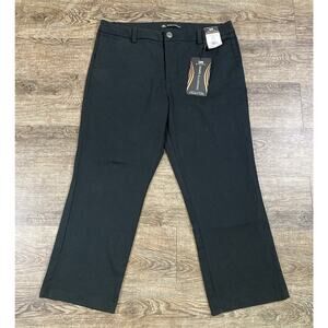 NWT Lee Riders Casual Straight Capri Pant Black Women's Size 14M Stretch Waist